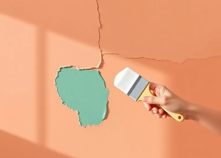 Ponçage et rebouchage des fissures avant mise en peinture